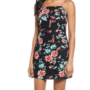 Floral Print Linen Blend Minidress